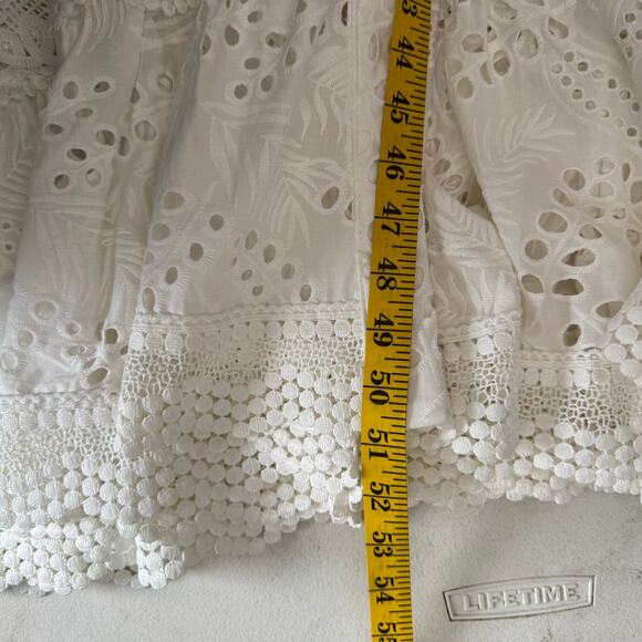 WAIMARI Cotton Eyelet Maxi Dress XS White Ruffle Lace La Perla Peasant Boho - Picture 14 of 16